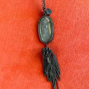 Kendra Scott Rayne Necklace in Gunmetal with Pyrite stone